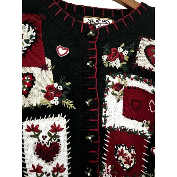 Heirloom Collectibles Womens Black Cardigan Sweater Size M - Picture 5 of 7